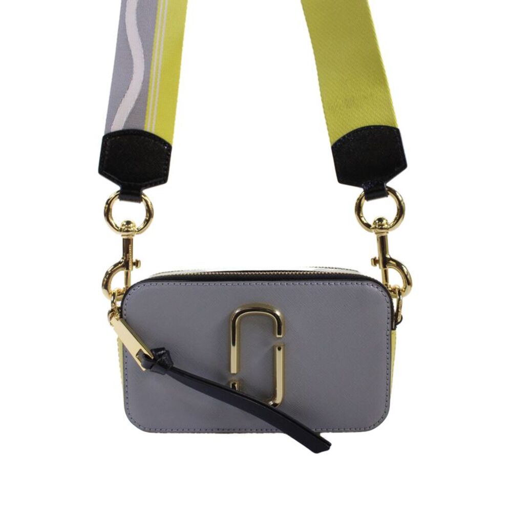 Marc Jacobs Womens Leather Colorblock Snapshot Shoulder Bag Gray